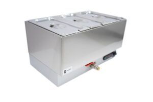 Wet Well Bain Marie 1885, Heated Bain Marie 4 Pot Servery with Glass HGBM4