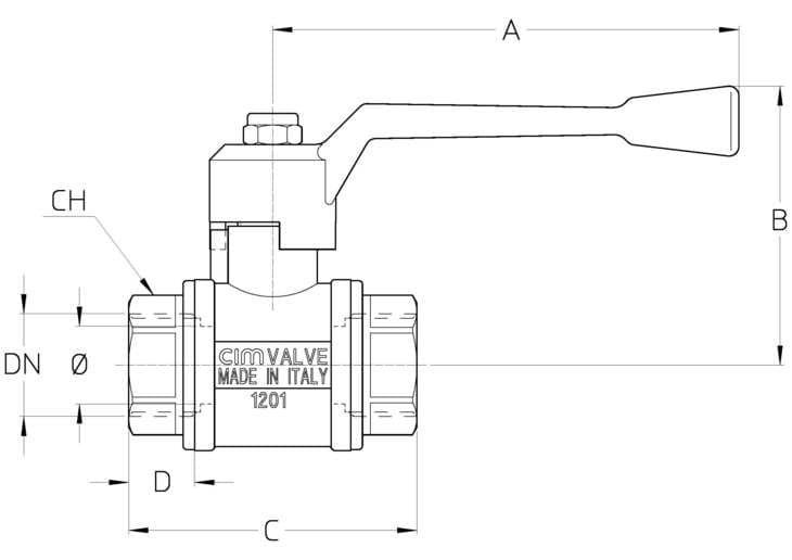 1/4" Full Bore Cim Ball Valve For Gas - Image 2